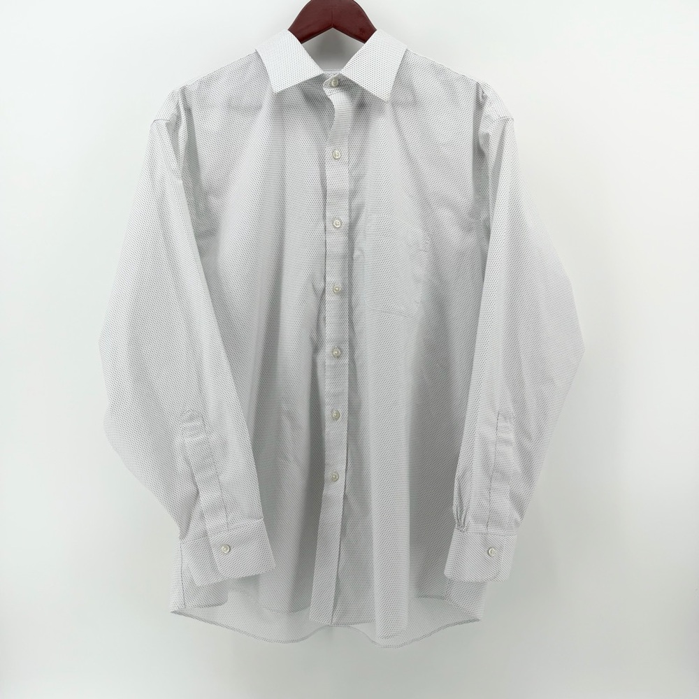 Brooks Brothers Regent Slim Fit Non-Iron Pin Dot Dress Shirt White/Black 17-33